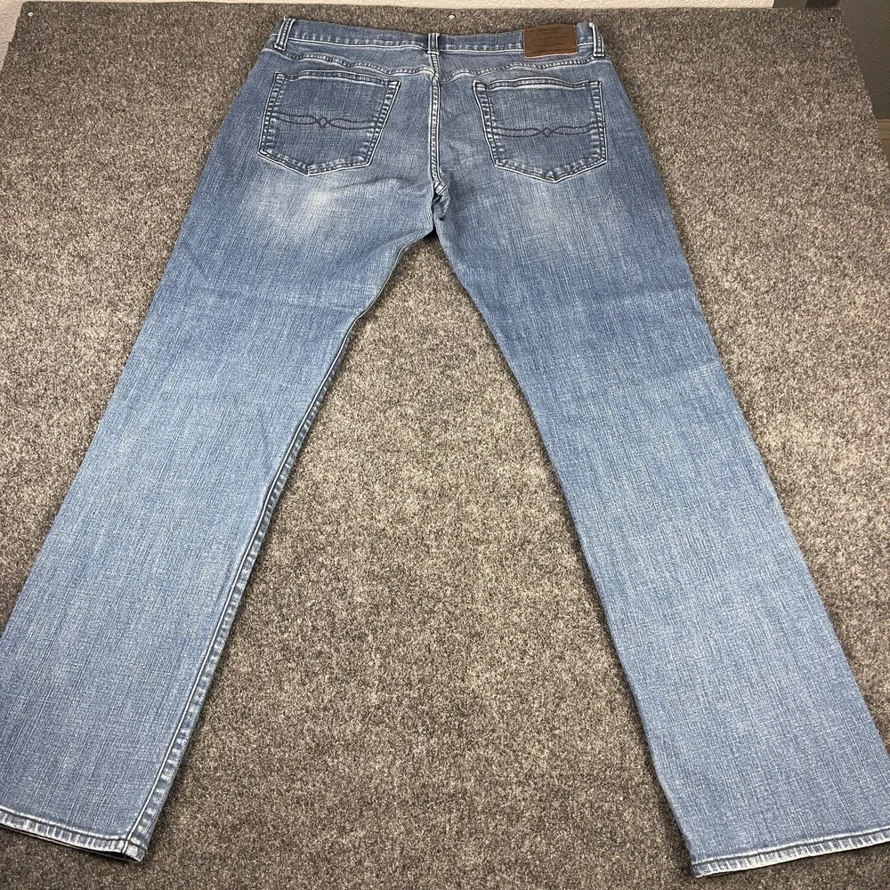 Lucky Brand 121 Slim Jeans Mens 36x34 Medium Light Wash Blue Denim Faded Casual
